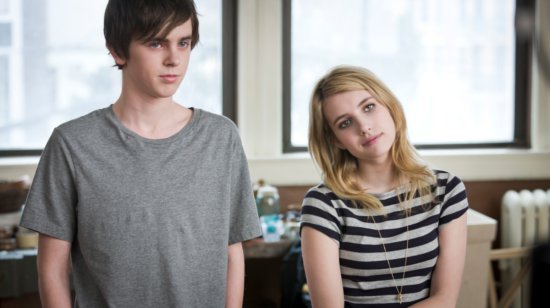 Freddy Highmore and Emma Roberts in The Art of Getting By movie